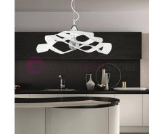 Padana Lampadari Fly Lampada A Sospensione Bianca Moderna D. 55 Cm