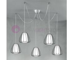 Due P Illuminazione Yang Lampada A Sospensione Vintage A 5 Luci Design Moderno