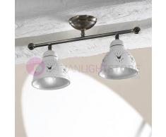 Ceramiche Borso Masseria Plafoniera A Soffitto Ottone E Ceramica Rustico Country
