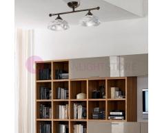 Ceramiche Borso Vignanova Plafoniera 2 Luci In Ceramica E Ottone Rustico Country