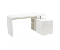 Miliboo Scrivania design laccata bianca cassettiera lato destro MAXI-