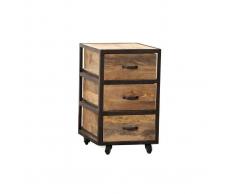 Miliboo Cassettiera scrivania industriale legno massiccio INDUSTRIA-