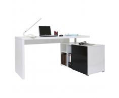 Miliboo Scrivania design laccata bianca e nera cassettiera lato destro MAXI-