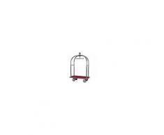 FORCAR Carrello Portavaligie e Appendiabiti Acciaio Cromato/Ottonato - Cm. 124 x 64 x 1