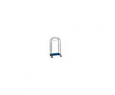 FORCAR Carrello Portavaligie con Appendiabiti Acciaio Cromato - Cm. 95 x 55 x 190 h