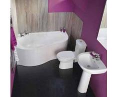 Set Completo per Stanza da Bagno con Vasca Angolare, Lavabo e Sanitario in Stile Tradizionale
