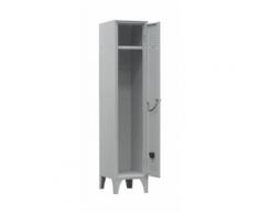 Armadio spogliatoio in metallo, 1 vano, Mis. 350 L x 350 P x 1800 H mm, serratura a cilindro con