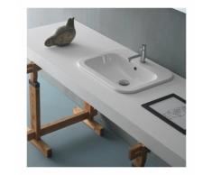 Lavabo da incasso soprapiano Ceramica Globo Stone 55x45 SSN55.BI
