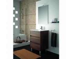 Mobile bagno 600 in legno marrone Acacia con lavabo Arenys | Con specchio e lampada LED