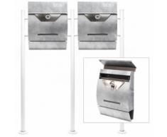 Set Supporto Cassetta posta V9 grigio chiaro doppia buca lettere