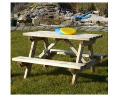 Tavolo PICNIC per bambini 89 x 91 cm con panche fisse - Onlywood