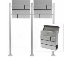 Set Supporto Cassetta posta V15 silver doppia buca lettere