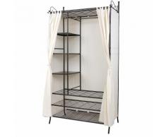 Armadio Cabina Guardaroba Appendiabiti In Acciaio con Copertura 210 x 58 x 108cm RTG04H