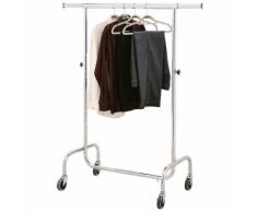 Stand Stender Appendiabiti in Acciaio Cromato Carrello con Ruote Altezza Fissa o Regolabile varie