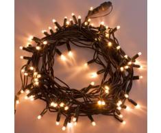 Catena 10 m, 120 maxiled bianco caldo, cavo verde, prolungabile, luci di Natale, luci per albero,