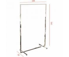 Stender Appendiabiti Professionale CROMATO in tubo quadro fisso 100 X 38 X 145h