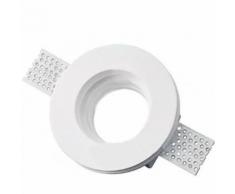 PORTA FARETTO FISSO IN GESSO AD INCASSO PER LAMPADE A LED TONDO A SCOMPARSA 8.5