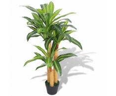 Dracena Pianta Artificiale con Vaso 100 cm Verde