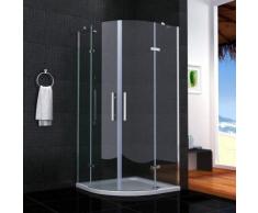 80x80cm Box Doccia Quadrante Semicircolare Porta Battente Cristallo Temperato Anticalcare Alta 195cm