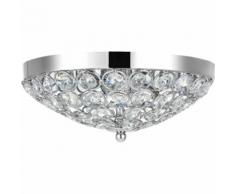 Plafoniera (2 x base G9)(13,0cm x Ø 30cm) cromo cristallo lampadario a corona lampada