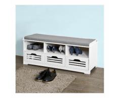 SoBuy Scarpiera da ingresso, panchina con cuscino e cestini,L105cm, FSR36-W,IT