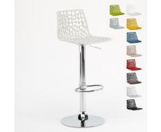 Sgabello Grand Soleil SPIDER per bar cucina alto fisso girevole regolabile poggiapiedi | Bianco