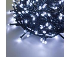 Catena 36,5 m, 900 led bianco freddo, con memory controller, cavo verde, 24V, esterno