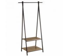 Stand Appendiabiti per Camera Da Letto in Legno MDF e Metallo Nero 55x45x150cm