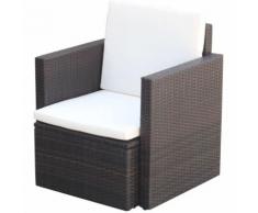 Poltrona in Polirattan 65x65x73 cm Marrone