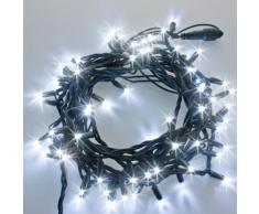 Catena 10 m, 80 Scintil Led bianchi, cavo verde, prolungabile, filo di luci, luci di Natale, catena
