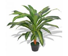 Dracena Pianta Artificiale con Vaso 90 cm Verde