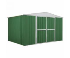 Casetta Box Da Giardino In Lamiera Verde Per Deposito Attrezzi 360x260x212cm Enaudi