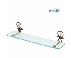MENSOLA DA BAGNO A PARETE FERRO BATTUTO ARTIGIANALE E VETRO 50 CM FERIDRAS
