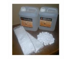 Accessori Camino 10Lt Bioethanol 2 Fibre Ceramiche Pietre Bianche Deco