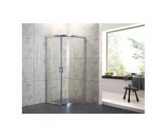 Box Doccia Tondo Semicircolare Angolare in Vetro Cristallo 6mm 2 Ante Scorrevoli 70x90 Opaco