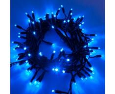 Catena 10 m, 120 Maxiled blu, cavo verde, prolungabile, luci natalizie, decorazione natalizia,