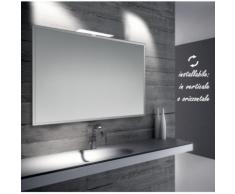 Diana - specchio reversibile da bagno con cornice bisellata 100x70 cm con lampada led 7w