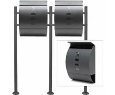 Set Supporto Cassetta posta V18 antracite doppia buca lettere