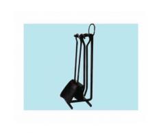 Set Utensili Per Camino Nere Primo 4 Pz. Ferro Battuto 22xh.58cm 652