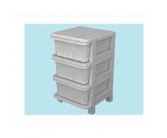 Cassettiera Modulare In Resina Effetto Rattan 3 Cassetti 37x37xh60cm A.908a