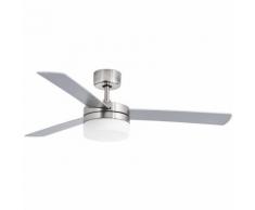 PANAY Ventilatore da soffitto argento nero con diffusore di luce FARO 33608