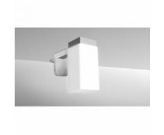 Cube - lampada alogena g9 25w, struttura in acciaio cromato e vetro satinato