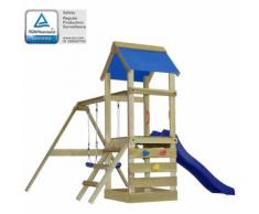 vidaXL Casetta con Scaletta Scivolo e Altalene 290x260x245 cm in Legno