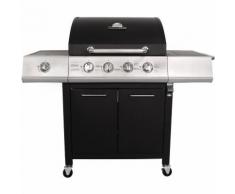 Bentley - Barbecue a gas premium in acciaio 5 fuochi, con ruote - Nero