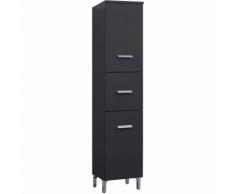 Armadietto 31 x 33 x 148 h antracite bagno moderno con ante e cassetto