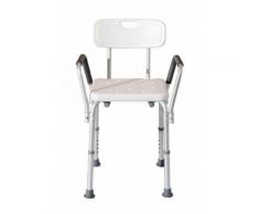 HomCom Sedile per doccia bagno antiscivolo con schienale e braccioli, bianco