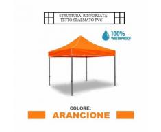 Gazebo pieghevole impermeabile in alluminio 3x3m Arancione - Mod. Super Ignis