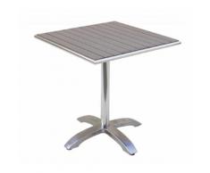 Tavolo bar quadrato alluminio e resin wood