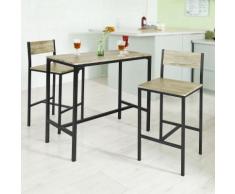 SoBuy Set tavolino bar con 2 sgabelli, Arredo da giardino,Tavolo da bar, OGT03,IT