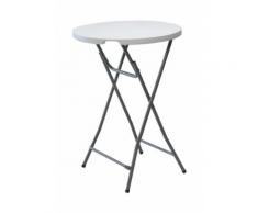Tavolo Snack Bar Bistrot Pieghevole Top In Metallo e Resina Bianco 80 x 110H cm
